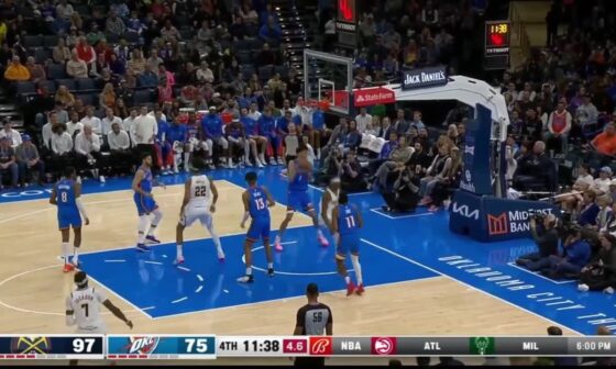 [Highlight] Peyton Watson drives baseline for the reverse dunk