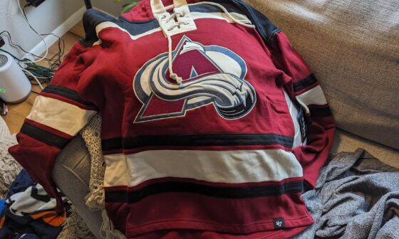 Wifey just bought me a MacKinnon sweater jersey for my birthday. Wearing it for the game tonight! 💙❤️