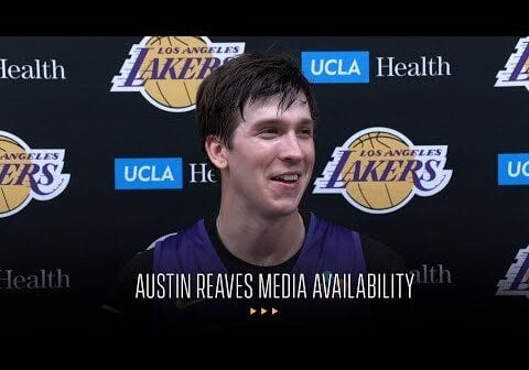 Austin Reaves on the first day of Lakers Training Camp