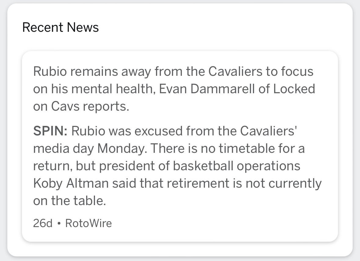With all our PGs injured, I took comfort in this Ricky Rubio “news” that I missed earlier