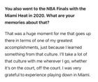 “That [2020 Heat Finals run] was one of my greatest accomplishments, just because I learned something from that culture. I’ll take a lot of that culture with me wherever I go, whether it’s on the court, off the court. I was very grateful to experience playing down in Miami” -Andre Iguodala