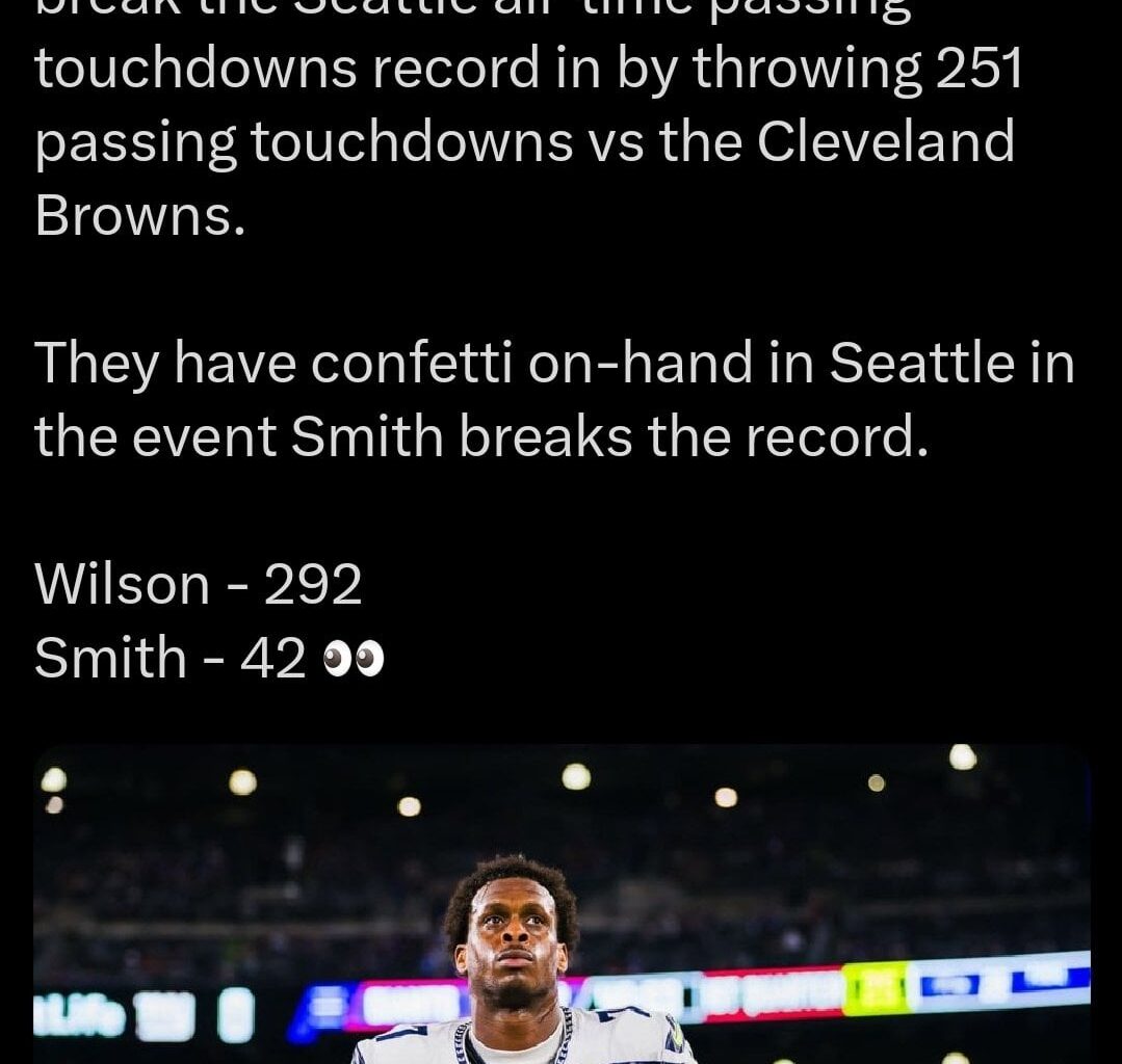 Geno Smith has a chance to break a major passing TD record this Sunday.