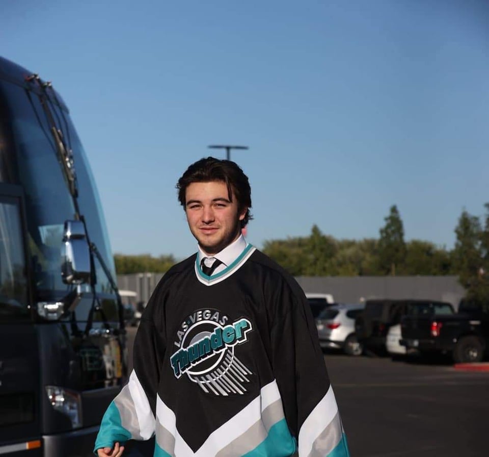 Henderson Silver Knights showing up to the game this morning in some Nevada hockey history