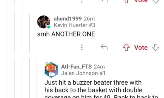 Discussion in the Hawks post game thread 💀. Not trying to send any hate, I just thought it was extremely funny.
