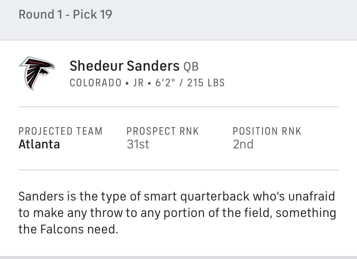 Look I’m not saying the season over..We got a long way to go..However I did peek at the CBS Mock that dropped today..🤷🏾‍♂️I’m just saying..