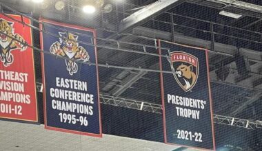 The Florida Panthers have Replaced Their Original 1996 EC Championship Banner with a New Design in Preparation for Tommorow's Banner Raising