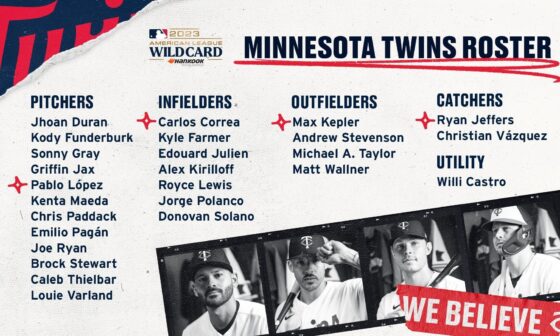 Twins announce the Playoff Roster