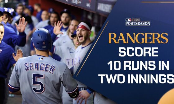 The Texas Rangers put TEN RUNS on the board in two innings in Game 4 of the World Series!
