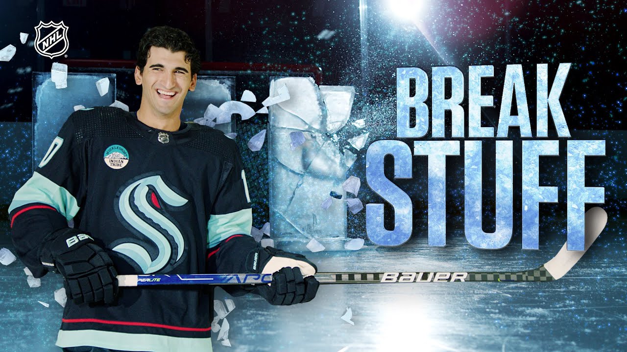 Shattering GIANT Ice Blocks | NHL Break Stuff with Matty Beniers