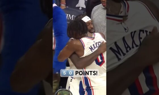 Pat Bev cools down Tyrese Maxey after his 50-ball! 💦😂 | #Shorts