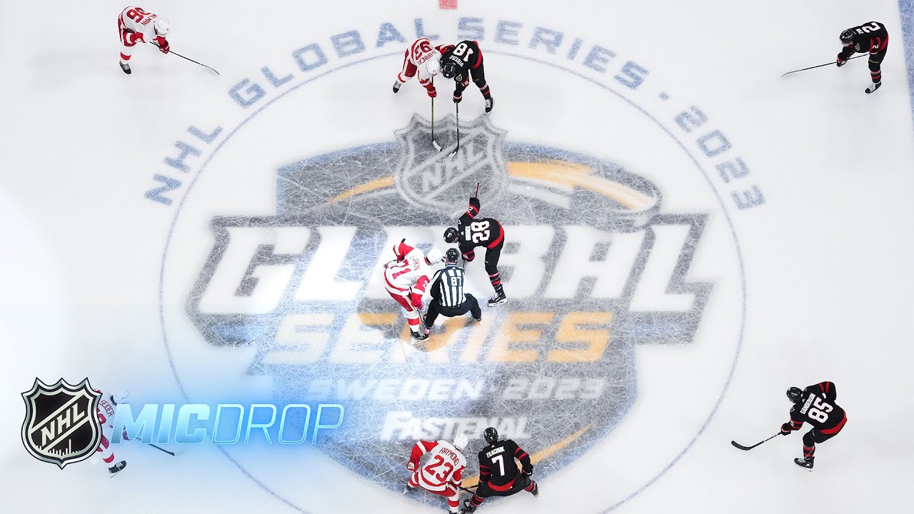 Larkin, Stützle Mic'd Up for Global Series Sweden | NHL Mic Drop
