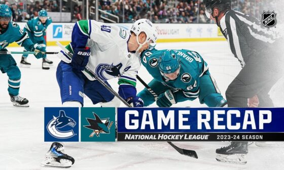 Canucks @ Sharks 11/25 | NHL Highlights 2023