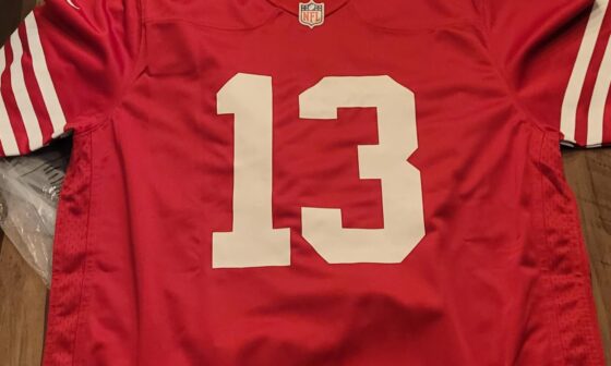 Question: I ordered this Purdy Nike Game Jersey from the NFL Shop Europe. I noticed the 49ers Text above the front number is missing. Does this years Nike Game Jersey (the one for 129,99) just not have that text? Or did I get a misprint?