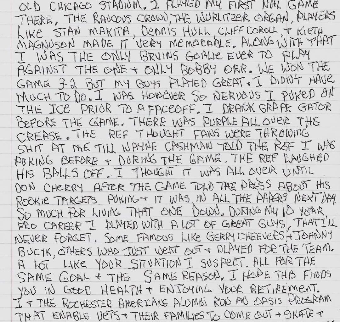 A letter I received from Jim "Seaweed" Pettie a couple of months before he passed away from cancer in 2019