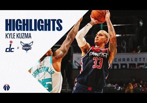 Highlights from Kyle Kuzma’s 33 points (9 rebounds, 4 assists) in the Wizards’ 132-116 victory over the Hornets on Wednesday night.