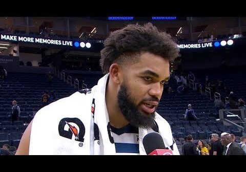 KAT with the shoutout to the Minnesota Wild last night: "it was like a hockey game to start the game"