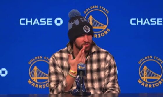 [Klay Thompson] “What you want [Steve Kerr] to bench me? You could suggest it… thanks Steve, I guess… I don’t care what people say, they don’t do what we do. I don’t care what people say.”