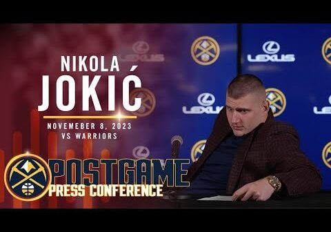 [Postgame interviews] Jokic reacts to Taylor falling off her chair