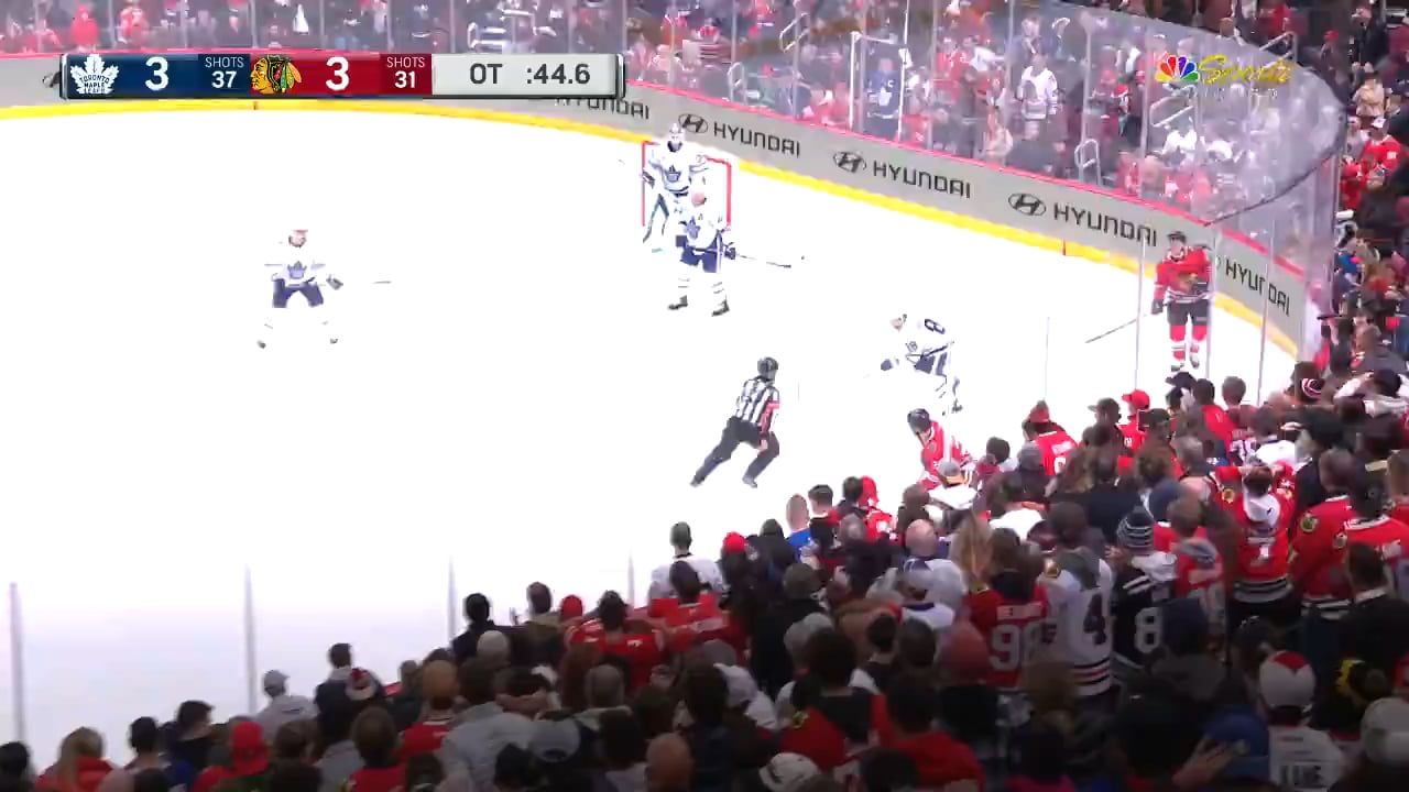 Korchinski scores the game winner for the Hawks in OT