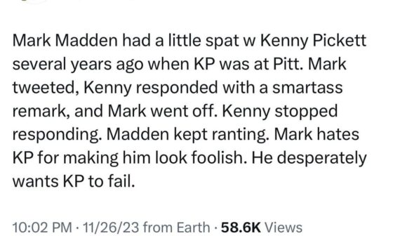 Mark Madden has a personal grudge with Kenny Pickett