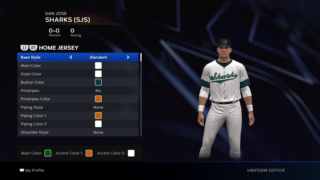 Made sharks jerseys and logo in MLB the show