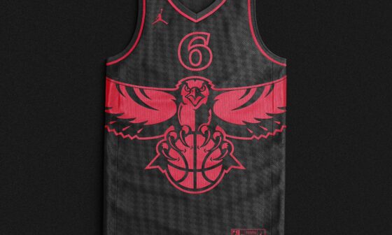 🏀🔴🟡⚫️ I design a new Atlanta Hawks jersey after every win this season: “Dark Mode”