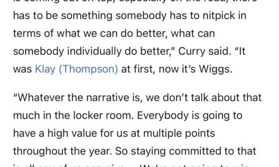 Steph on the media, fans, etc. always searching for something or someone to pick apart within the context of the narrative re: Wiggins