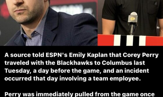 The Perry incident involved a Blackhawks employee