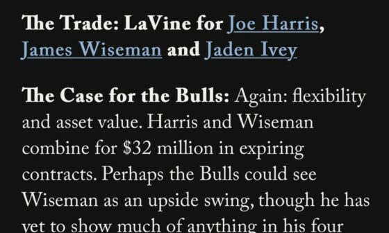 The Athletic, proposal for Z Lavine