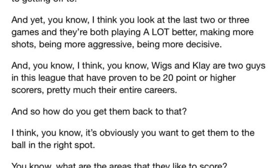 Dray’s thoughts on how Klay and Wiggins have started the season