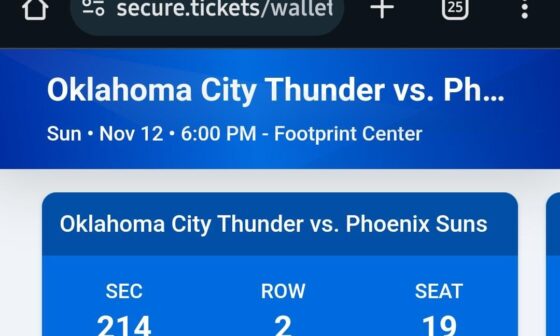 Selling 2 tickets for Suns vs Thunder