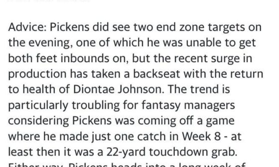 Thought you all would enjoy the last line of this Yahoo! fantasy note
