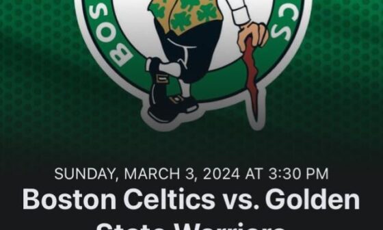 So yeah going to see Jayson Tatum Jaylen Brown and the Celtics take on curry Thompson and the warriors on March 3rd