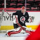 [Ruff] Antti Raanta is in the starter's crease at #Canes morning skate ahead of their matchup against Tampa Bay this evening.