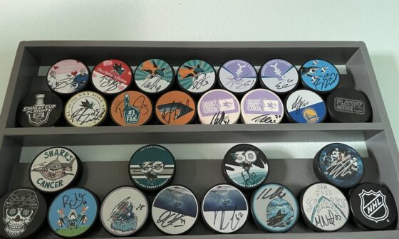 Finally have a hockey puck rack for my 2017-2023 collection