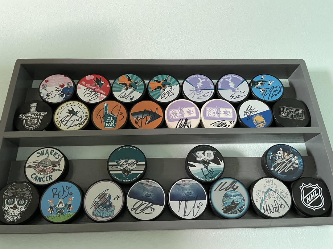 Finally have a hockey puck rack for my 2017-2023 collection