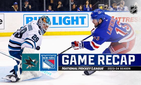 Sharks @ Rangers 12/3 | NHL Highlights 2023
