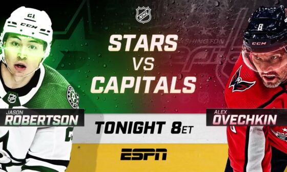 Ovi goes for 1,500th Point Tonight as Capitals face Robertson, Stars on ESPN