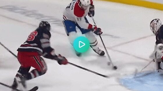 Montreal Canadiens goal allowed after review for a hand pass.