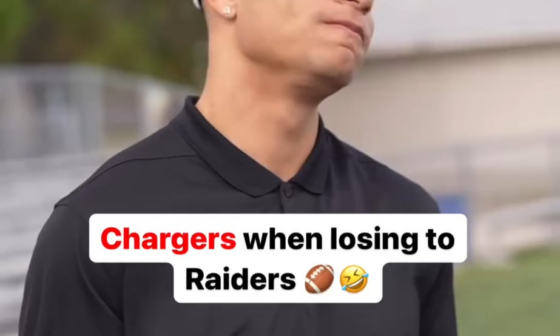 Chargers when losing to the Raiders