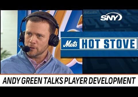Steve Gelbs with Andy Green, SVP Player Development (via SNY YouTube)