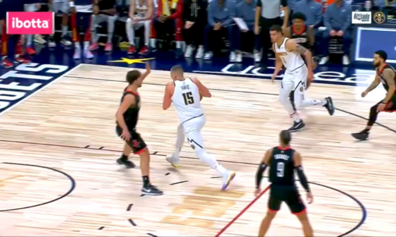 Sengun was not called for a foul here while defending Nikola Jokic. Ends up being a jump ball