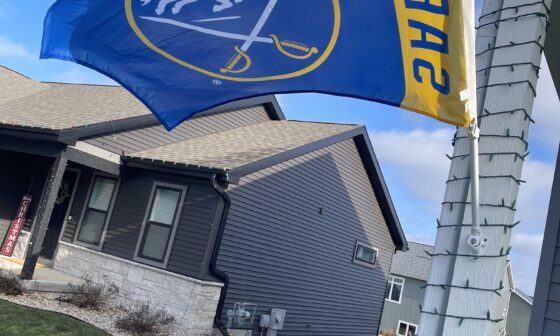 Flag flying high and proud today in Madison, WI #LetsGoBuffalo