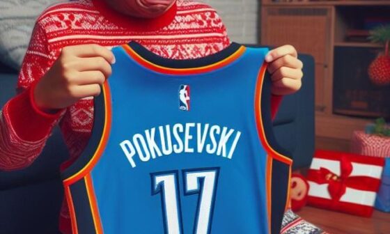 Why is my son crying I got him a Thunder jersey for Christmas