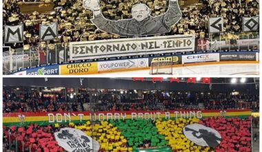 Some of the tifos that swiss hockey fans created this year for their team!
