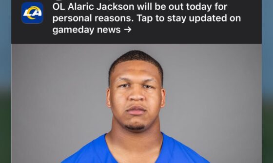 Jackson is out for today. Dang it. Noteboom better not screw this up.