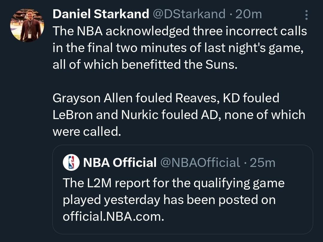 It turns out we were the ones who got screwed by the refs lol. Come out Booker