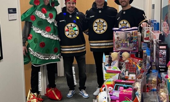 The Bruins delivered the toys they got to the children’s hospital today.
