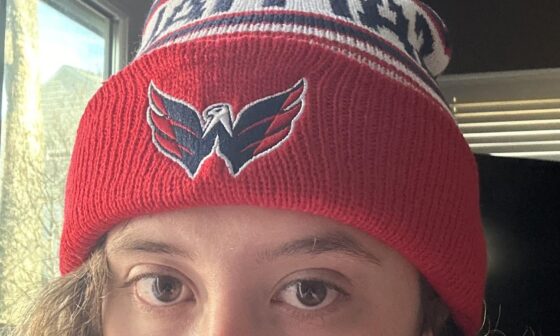 My dad went to the game on Wednesday and gave me this beanie! Catch me doing handheld on the right side of the rink tomorrow wearing this and the hoodie I got!