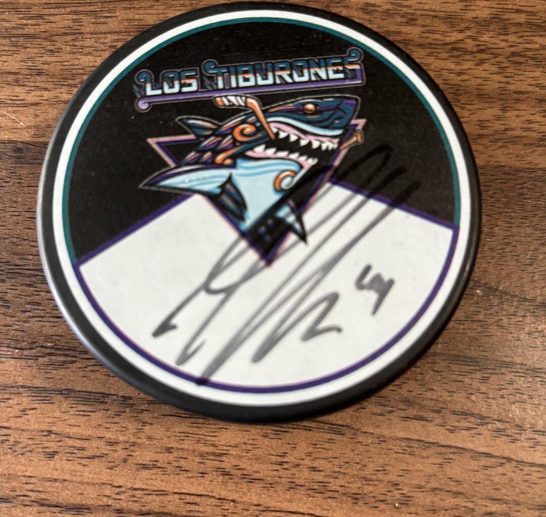 Signed puck giveaway